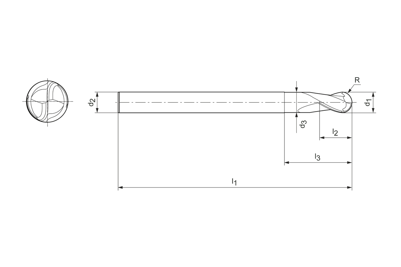 Technical drawing OptiMill®-3D-BN