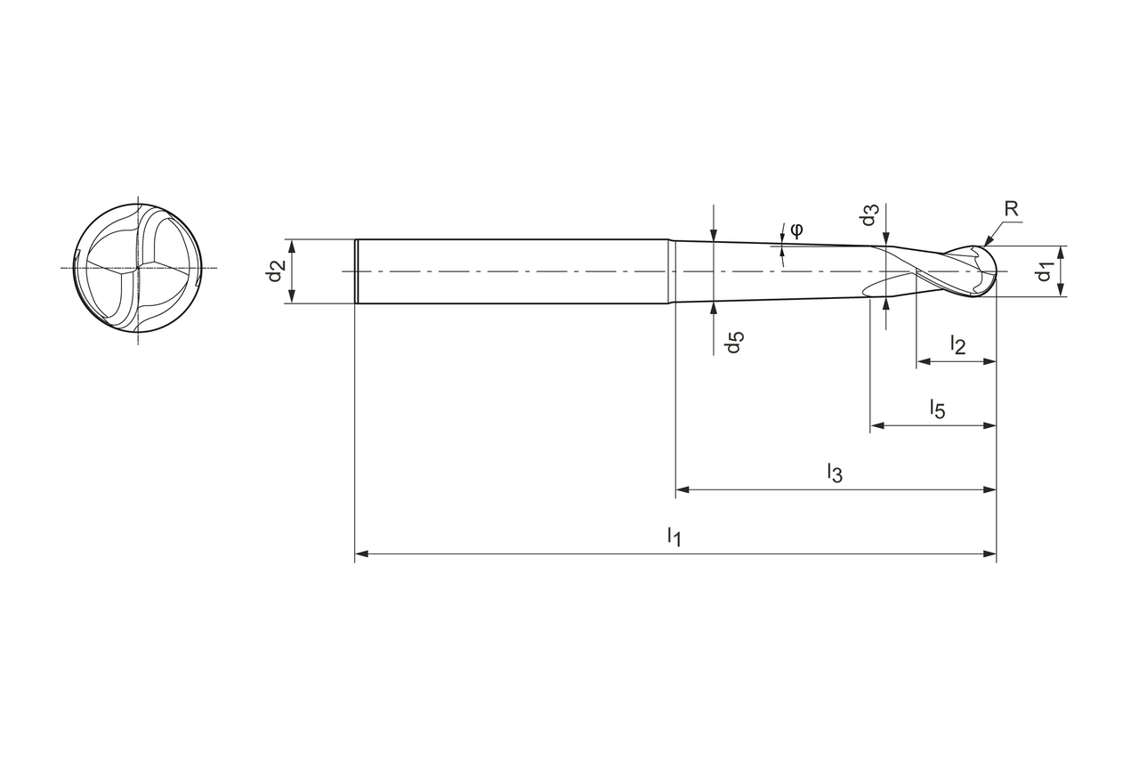 Technical drawing OptiMill®-3D-BN