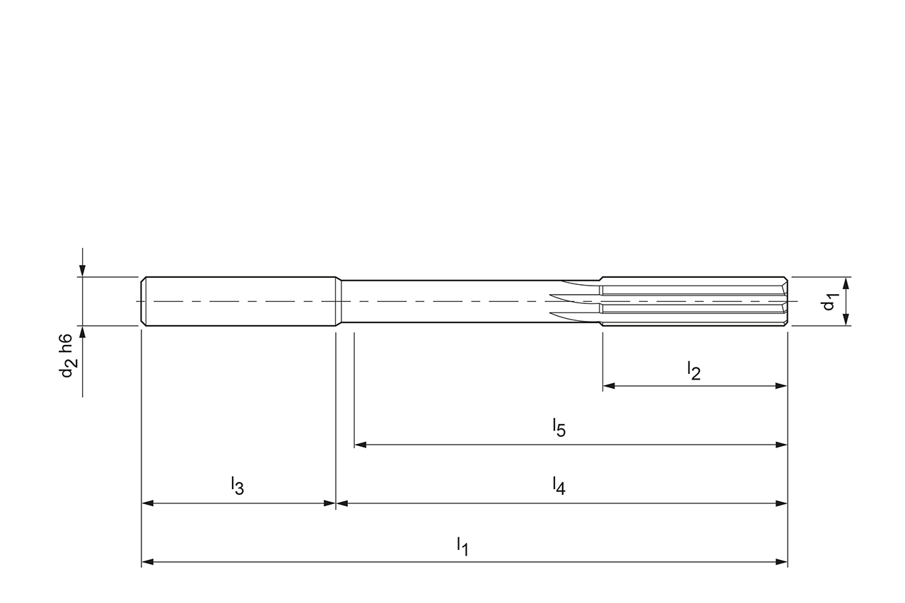 Technical drawing NC machine reamer