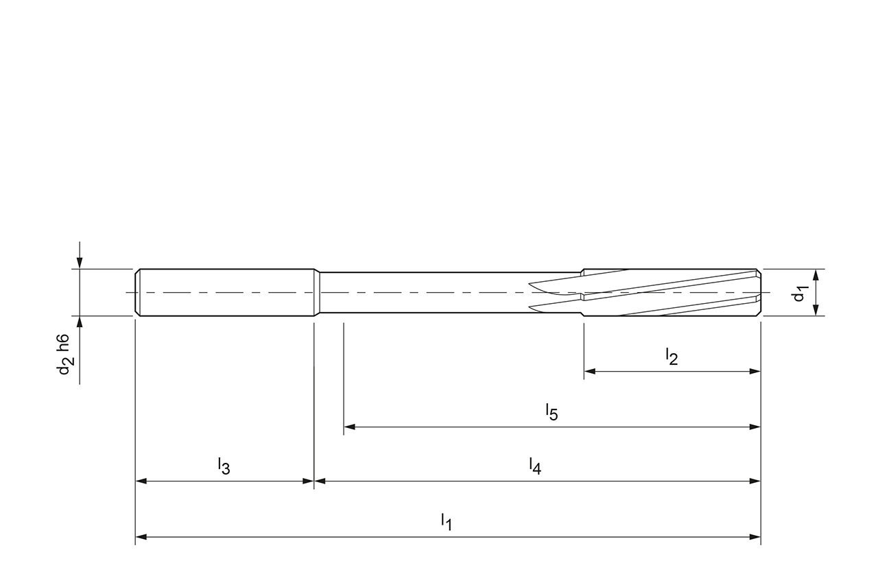 Technical drawing NC machine reamer