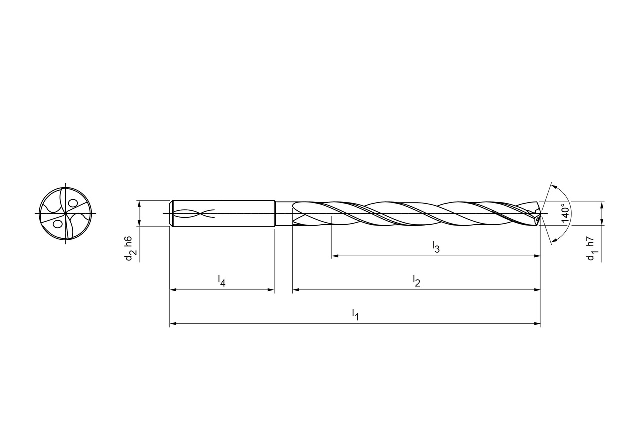 Technical drawing MEGA-Speed-Drill-Steel