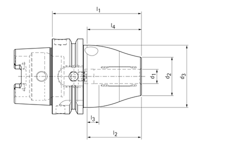 Technical drawing UNIQ Mill Chuck, HA Technical drawing UNIQ Mill Chuck, HA